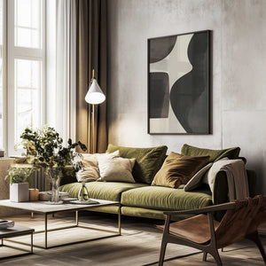Tablou înramat „Black Abstract Collage” de Little Dean