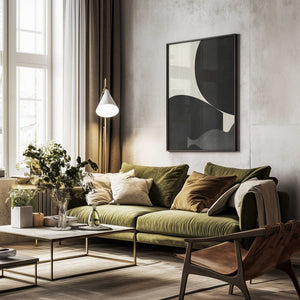 Tablou înramat „Black Abstract With Texture” de Little Dean