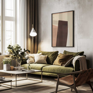 Tablou înramat „Geometric Shapes in Earthy Tones” de Little Dean
