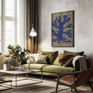 Tablou înramat „Blue and Yellow Coral pattern” de Little Dean