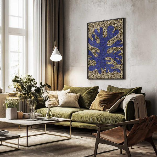 Tablou înramat „Blue and Yellow Coral pattern” de Little Dean