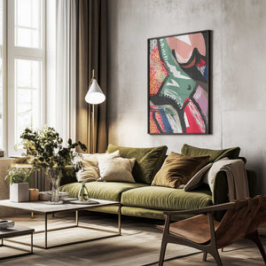 Tablou înramat „Vibrant Colorful Abstract” de Little Dean