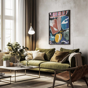 Tablou înramat „Playful Pebble Abstract” de Little Dean