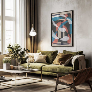 Tablou înramat „Retro Abstract Infinity” de Little Dean