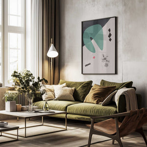 Tablou înramat „Geometric Shapes with Bold Color” de Little Dean