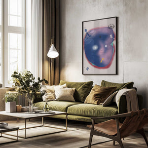 Tablou înramat „Geometric Shapes and a Cosmic Theme” de Little Dean