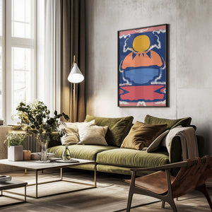 Tablou înramat „Bold Geometric Shapes and Vivid Colors” de Little Dean
