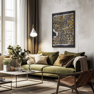 Tablou înramat „Ancient Script-Like Symbols” de Little Dean