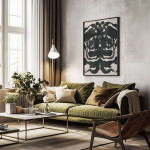 Tablou înramat „Abstract Inkblot Captures Symmetrical” de Little Dean