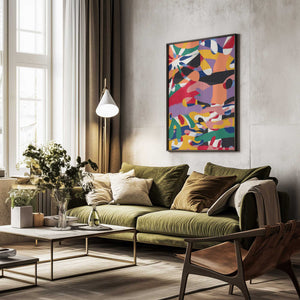 Tablou înramat „Expressionist Colorful Abstract” de Little Dean