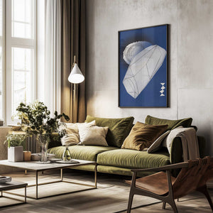 Tablou înramat „Abstract Moonlit Geometrics” de Little Dean