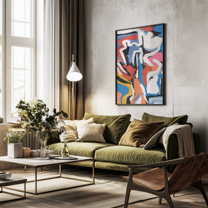 Tablou înramat „Bold colorful brushstrokes 02” de Little Dean