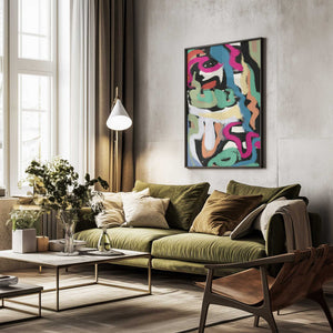 Tablou înramat „Bold colorful brushstrokes” de Little Dean