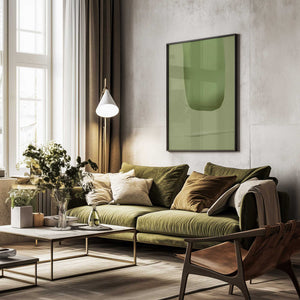 Tablou înramat „Stone portrait green” de Little Dean