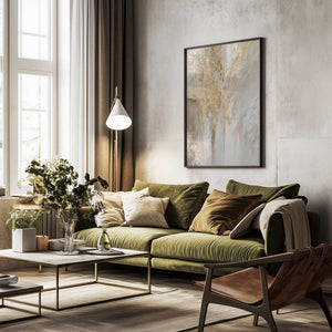 Tablou înramat „Golden marble” de Sally Ann Moss