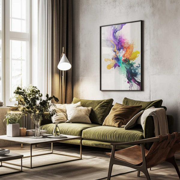 Tablou înramat „Vibrant Color Burst” de Mauro