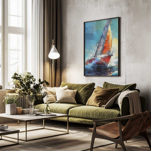 Tablou înramat „Yacht racing sport art 30” de Justyna Jaszke