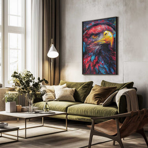 Tablou înramat „Eagle With Headphones animal” de Justyna Jaszke