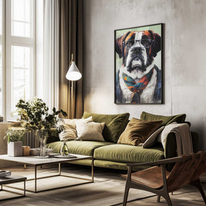 Tablou înramat „Hipster dog animal art” de Justyna Jaszke