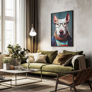 Tablou înramat „Hipster dog animal art” de Justyna Jaszke