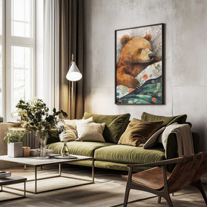 Tablou înramat „Sleepy Bear animal story” de Justyna Jaszke