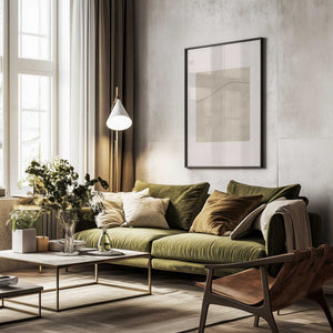 Tablou înramat „Line on Whispered Beige” de THE MIUUS STUDIO