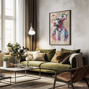 Tablou înramat „Dog graphic 2” de Justyna Jaszke