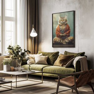 Tablou înramat „Cat yoga 1” de Justyna Jaszke