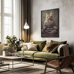 Tablou înramat „Cat yoga 2” de Justyna Jaszke