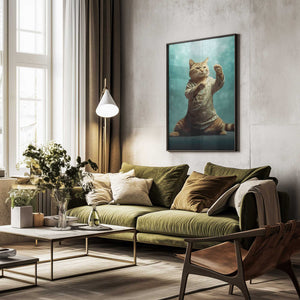 Tablou înramat „Cat yoga 4” de Justyna Jaszke