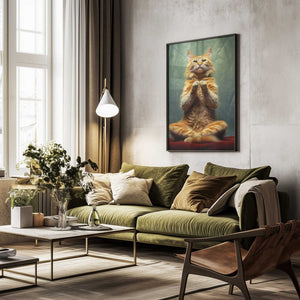 Tablou înramat „Cat yoga 5” de Justyna Jaszke