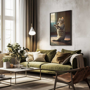 Tablou înramat „Cat yoga 6” de Justyna Jaszke