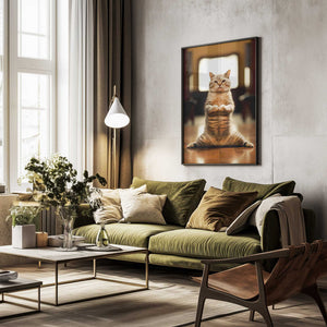 Tablou înramat „Cat yoga 12” de Justyna Jaszke