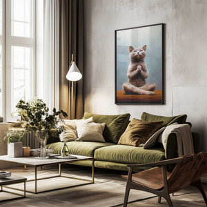 Tablou înramat „Cat yoga 13” de Justyna Jaszke