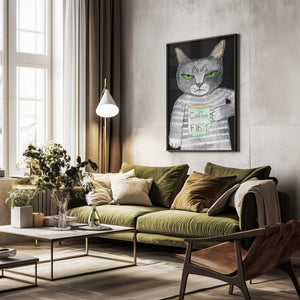 Tablou înramat „Coffee Cat” de Sharyn Bursic