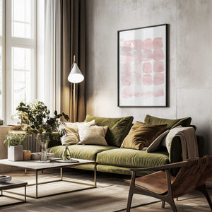 Tablou înramat „Abstract Blush Dots” de Lola Peacock