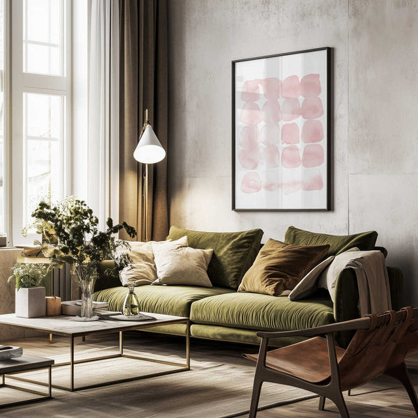 Tablou înramat „Abstract Blush Dots” de Lola Peacock