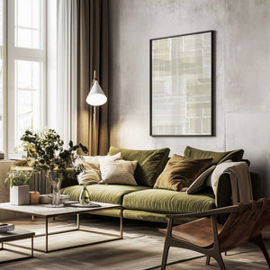 Tablou înramat „Neutral Tangle Grid 2” de cartissi