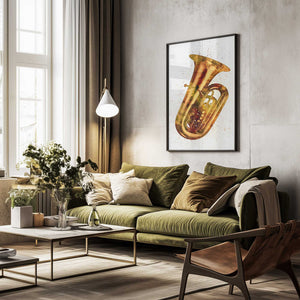 Tablou înramat „Tuba Abstract Watercolor” de Michael Tompsett