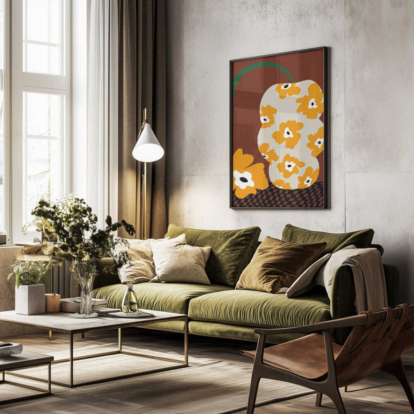 Tablou înramat „Blooms & Pottery” de Miho Art Studio