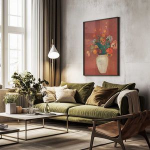 Tablou înramat „Bouquet In a Chinese Vas” de Odilon Redon