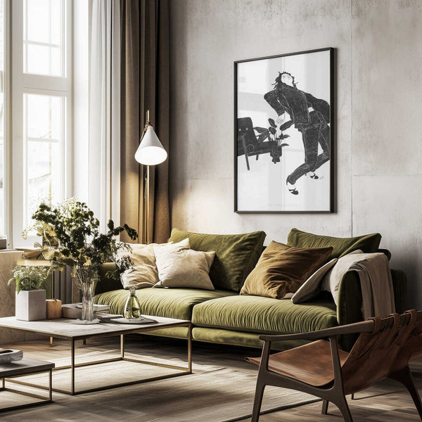 Tablou înramat „Jlr Dancingathome6 Blackandwhite Copy” de Jenny Liz Rome