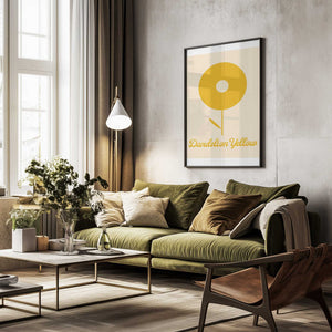 Tablou înramat „Pandc Dandelionyellow Copy” de Jenny Liz Rome
