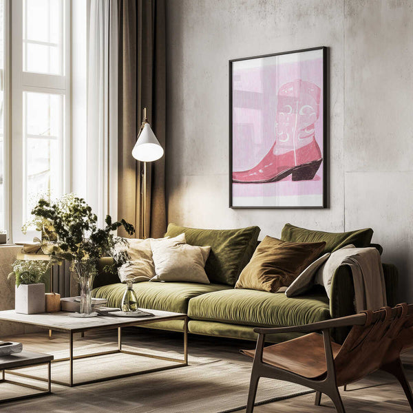 Tablou înramat „P&amp;c Cowgirlboot” de Jenny Liz Rome