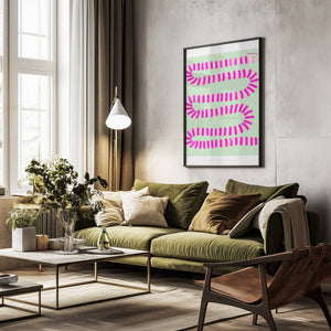 Tablou înramat „Pandc Pinksnake Copy” de Jenny Liz Rome