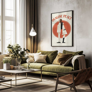 Tablou înramat „Imagine Peace Minimalist” de Retrodrome