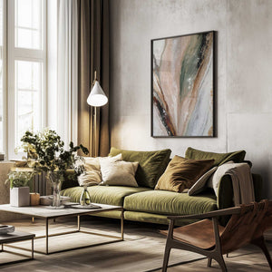 Tablou înramat „Flowing Patterns In Earth Tones And Green Hues” de Alpenglow Workshop