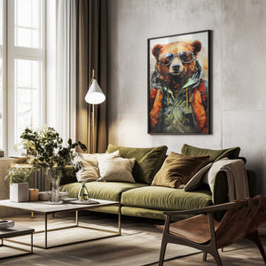 Tablou înramat „Bear Watercolor Animal Art (2)” de Justyna Jaszke