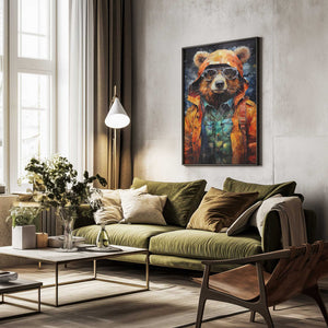 Tablou înramat „Bear Watercolor Animal Art (3)” de Justyna Jaszke