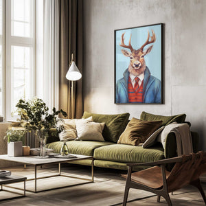 Tablou înramat „Caribou Watercolor Animal Art” de Justyna Jaszke